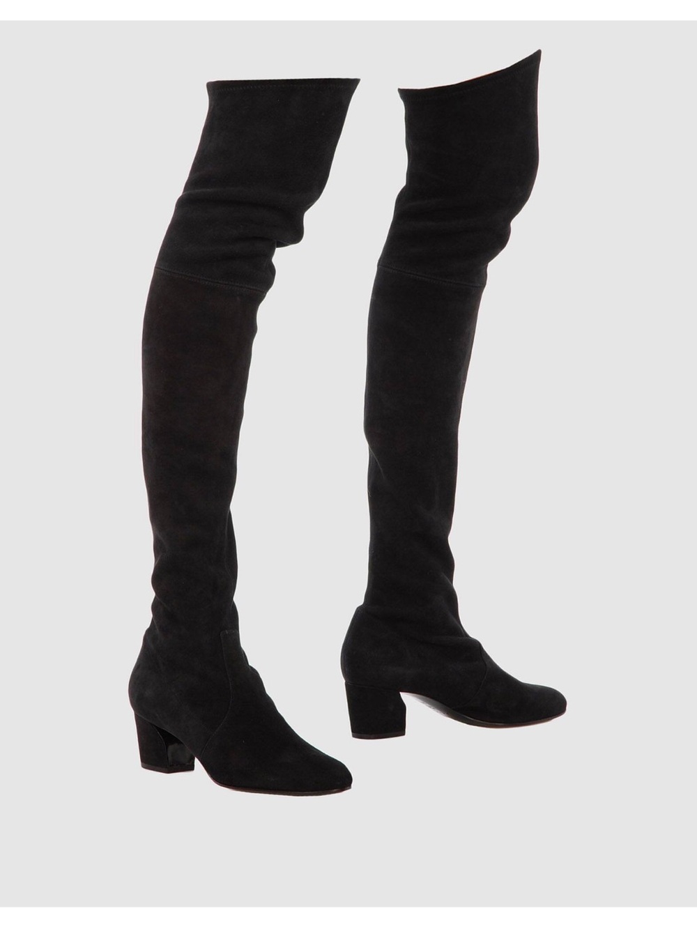 Casadei Black Over-the-Knee Suede Stretch Boots, Size 7